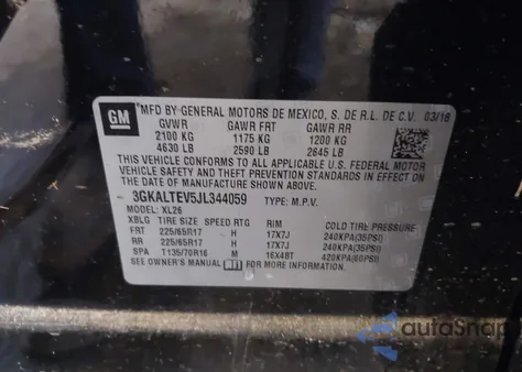 2018 GMC Terrain Sle from USA, damaged, VIN 3GKALTEV5JL344059